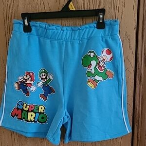 Girls L (10-12) Blue Super Mario Kids Shorts